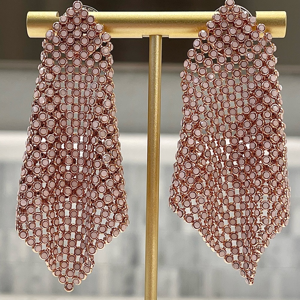 Stella & Dot rose gold drape earrings